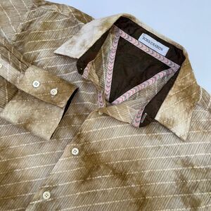 Ross Graison Mens Brown Tie‎ Dye Long Sleeve Button Down Shirt, Ross Graison 406